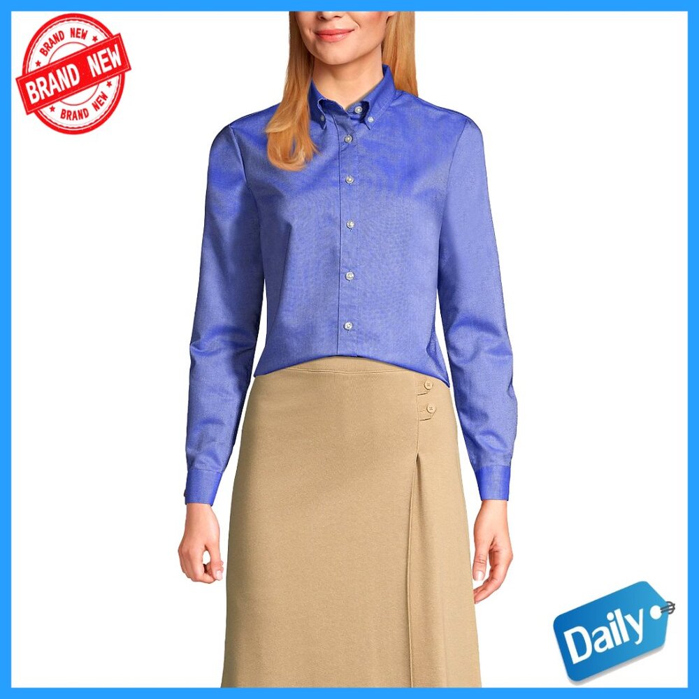 Girls Long Sleeve Oxford Dress Shirt Wrinkle Resistant Classic Fit